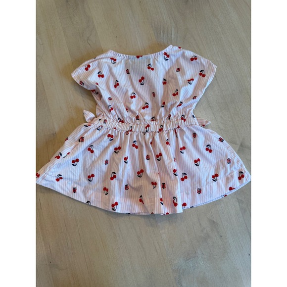 Tommy Hilfiger Baby Girl Pink Stripe Cherry Dress 3-6M Cute Summer - Picture 6 of 7